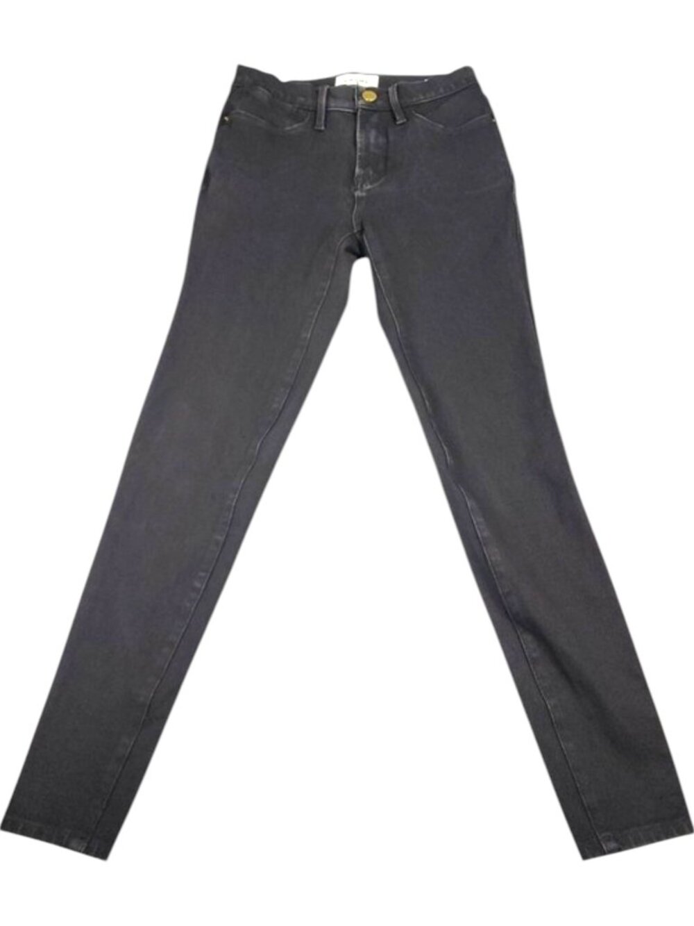 FRAME Le High Skinny Jeans Black High Rise Ankle Stretch Size 25